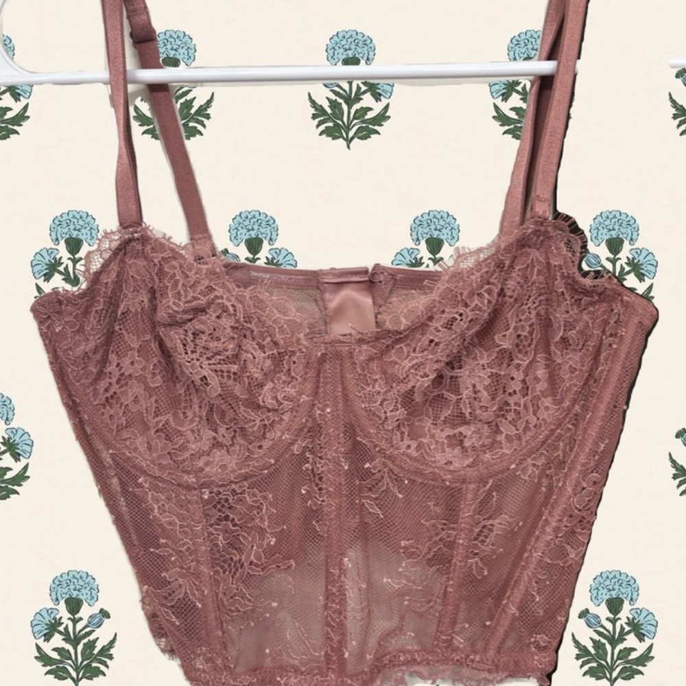 Lace Bustier Top in Dusty Pink